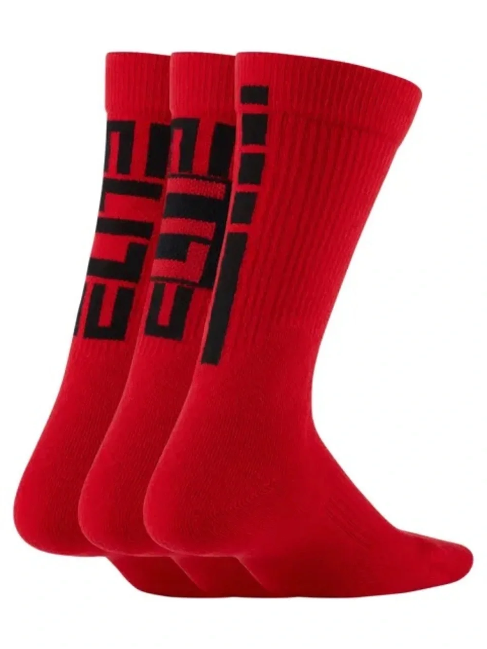 Nike Red Crew Athletic Socks 3-Pack with Black Accents